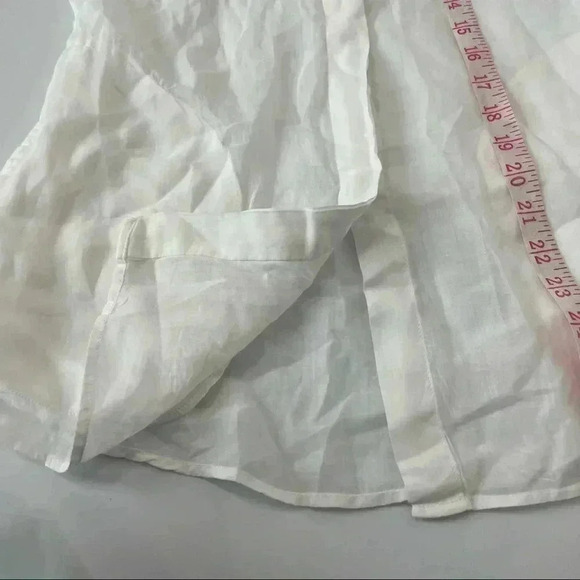 Theory Marandel White Lawn Shirt Long Button Down size p - Picture 12 of 14